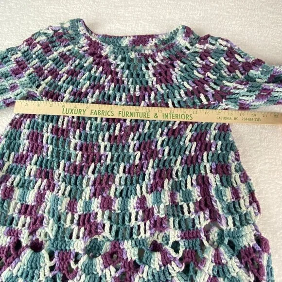Handmade Crochet Sweater Top Women S Multicolor Boho Festival‎ Hippie Fairycore - Picture 9 of 13